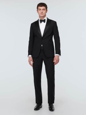 Vlněný oblek Giorgio Armani černý