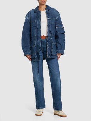 Pamučna jakna s džepovima Isabel Marant plava