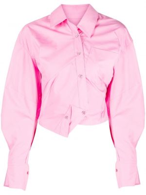 Asimetriška medvilninė marškiniai Jnby rožinė
