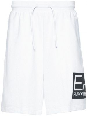 Pantaloni scurți cu imagine Ea7 Emporio Armani alb