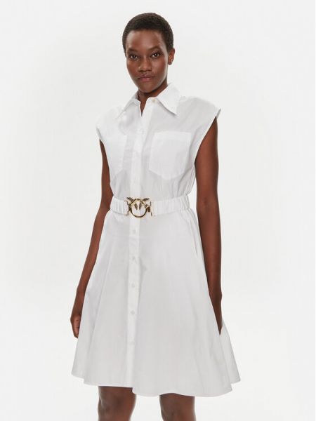 Φόρεμα σε στυλ πουκάμισο Pinko λευκό