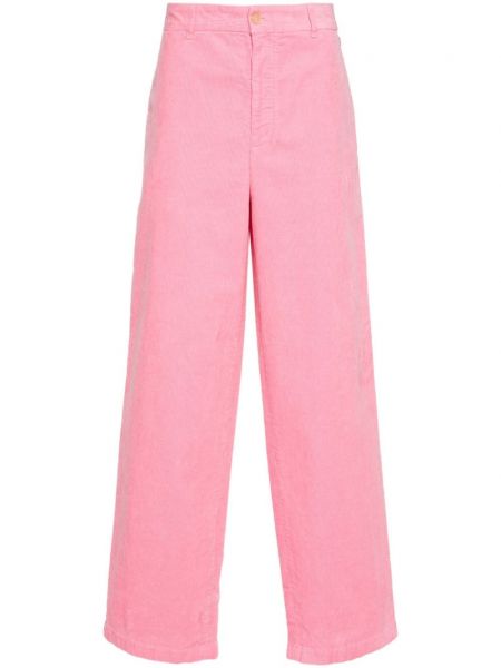 Samt hlače ravnih nogavica Acne Studios ružičasta