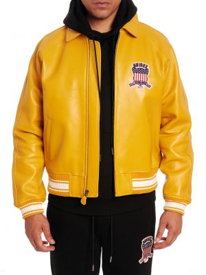 Кожаная куртка Avirex желтая