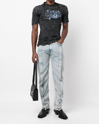 Slim fit kitsa lõikega teksapüksid Y Project sinine