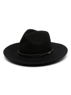 Плетена вълнена шапка Barbour черно