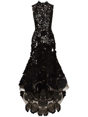 Siuvinėtas vakarinė suknelė Oscar De La Renta juoda