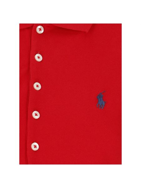 Top con bordado de algodón Ralph Lauren rojo