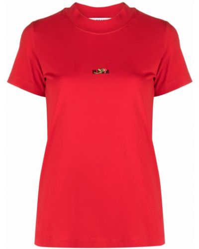 Camiseta con bordado Msgm rojo