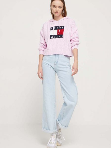 Sweter Tommy Jeans różowy