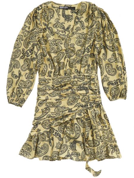 Παστέλ φόρεμα με σχέδιο ντραπέ Bimba Y Lola κίτρινο