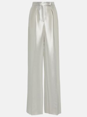 Pantaloni di seta Max Mara argento