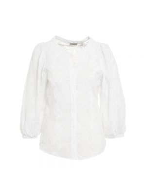Geblümt bluse mit stickerei Himon's weiß
