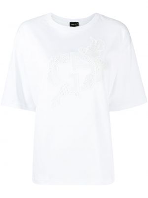 Koszulka z nadrukiem Giorgio Armani biała