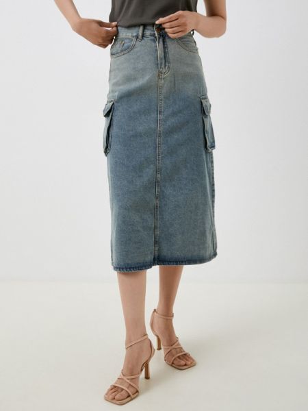 Хлопковая джинсовая юбка Fresh Cotton голубая