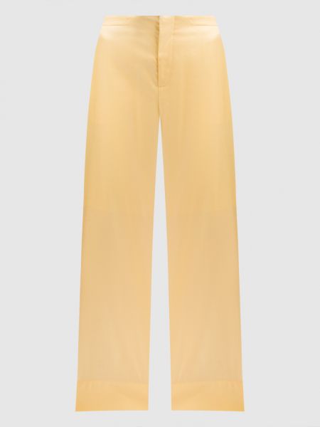 Атласные прямые брюки Aeron желтые