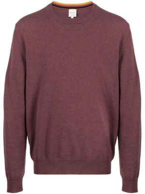 Кашмирен пуловер с кръгло деколте Paul Smith червено