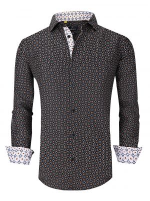 Рубашка на пуговицах слим в деловом стиле Azaro Uomo черная