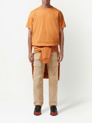 Tričko s výšivkou Burberry oranžové