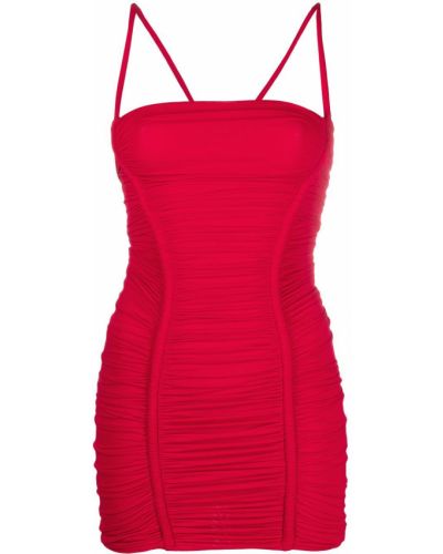 Mini vestido ajustado con volantes Dsquared2 rojo