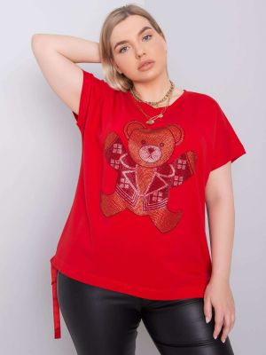 Oversized bluza s kristali Fashionhunters rdeča