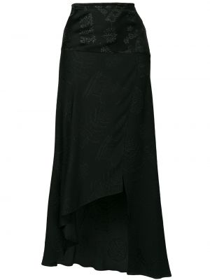 Rozšířená sukně s výšivkou s vysokým pasem Romeo Gigli Pre-owned - černá