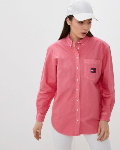 Джинсовая рубашка Tommy Jeans, розовая