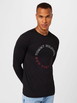 T-shirt a maniche lunghe Tommy Hilfiger nero