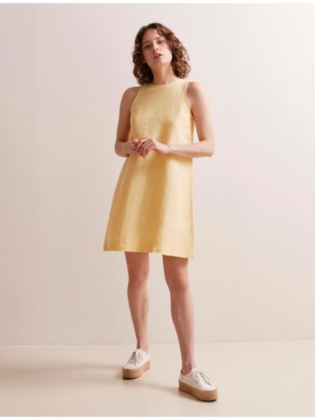 Λινή αμάνικο φόρεμα Jimmy Key κίτρινο