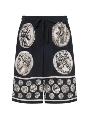 Pantaloni scurți de mătase Dolce & Gabbana negru