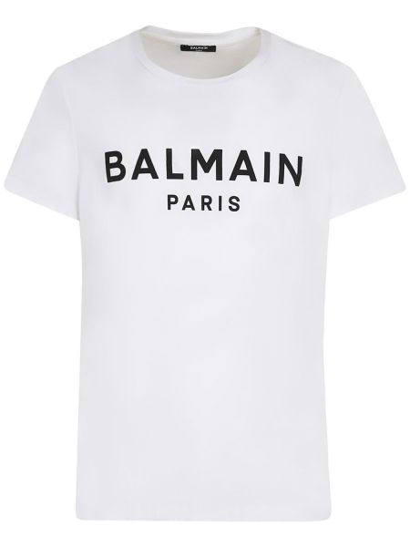 T-shirt aus baumwoll Balmain weiß