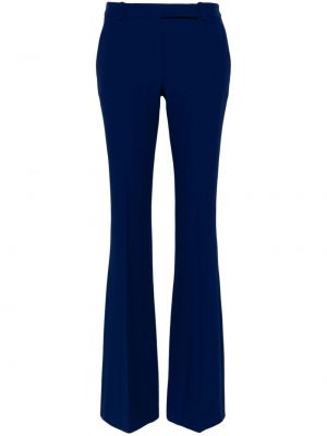Pantaloni cu talie joasă din crep Alexander Mcqueen albastru
