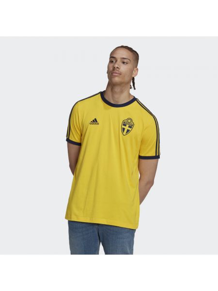 Koszulka w paski Adidas żółta