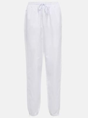 Pantaloni sport cu talie înaltă cu fermoar Wardrobe.nyc alb