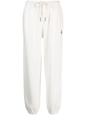 Памучни спортни панталони Moncler бяло