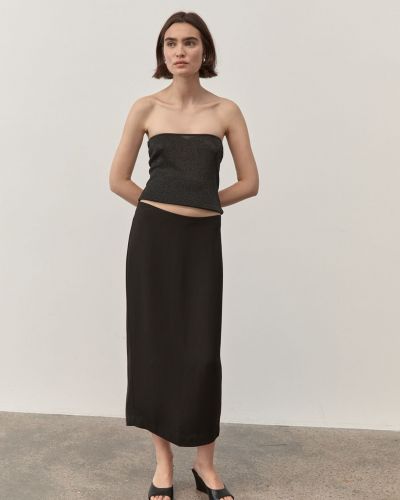 Midi sukňa s nízkym pásom St.agni čierna