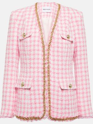 Tvīda rūtainas jaka Rebecca Vallance rozā