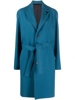 Płaszcz wełniany Lardini niebieski
