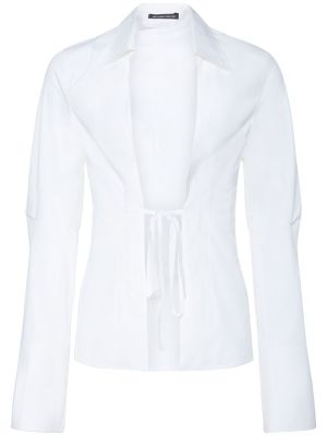 Bavlněná přiléhavá košile Ann Demeulemeester bílá