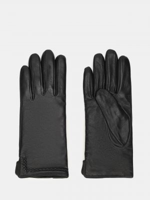 Кожаные перчатки Just Clothes черные
