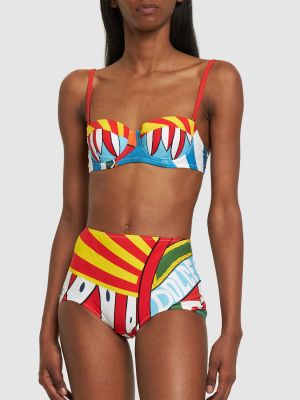 Bikini con estampado de tela jersey Dolce & Gabbana