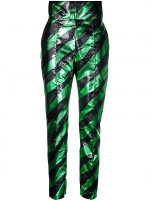 Pantalones de cintura alta a rayas Alexandre Vauthier verde
