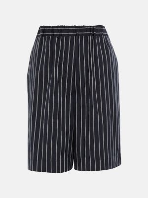 Pantalones cortos de algodón a rayas Max Mara negro