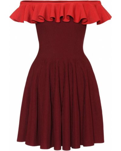 Viskózové šaty z polyesteru Alexander Mcqueen - červená