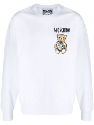 Sweatshirt aus baumwoll mit print Moschino weiß