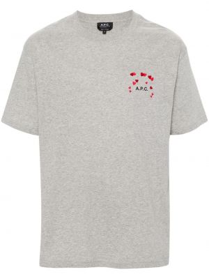 Kokvilnas t-krekls ar apdruku A.p.c. pelēks