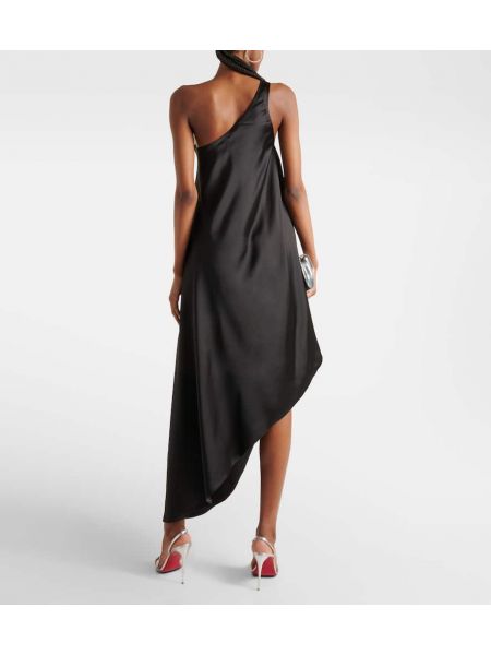 Ασύμμετρη σατέν μίντι φόρεμα Norma Kamali μαύρο