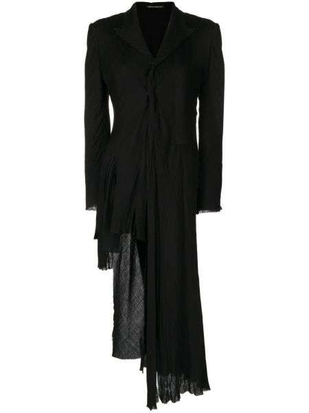 Asimetrični blazer z draperijo Yohji Yamamoto črna