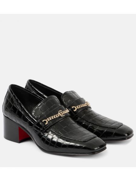 Skinn loafers Christian Louboutin svart