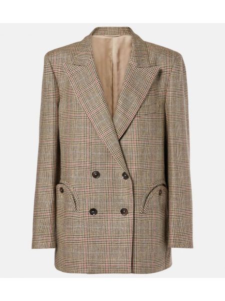 Sjekket silke blazer Blaze Milano beige