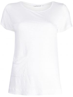 Lniana koszulka z kieszeniami Transit biała